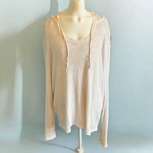 Aeropostale White Ribbed women's Hoodie XL